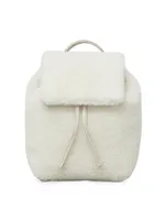 Virgin Wool And Cashmere Fleecy Backpack With Shiny Handle