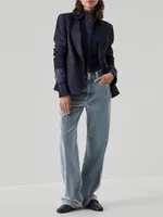Garment-Dyed Five-Pocket Loose Trousers Cotton Velvet With Monili