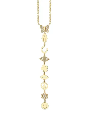 Icon 14K Yellow Gold & 0.227 TCW Diamond Lariat Necklace