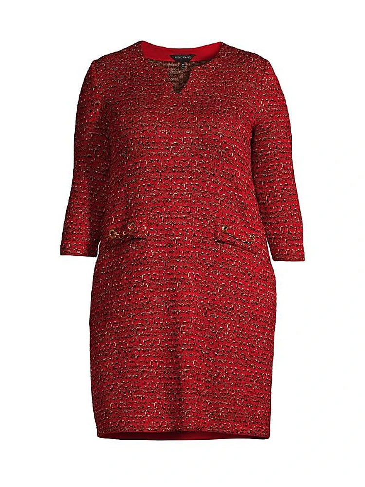 Tweed Knee-Length Dress