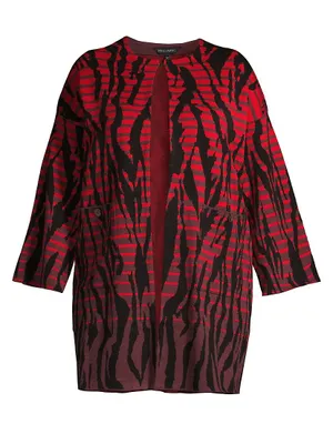 Knit Animal-Print Jacket