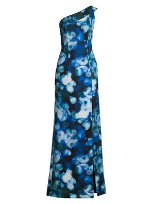 Dolan Floral One-Shoulder Gown