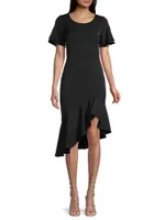 Ruiz Asymmetric Ruffled Minidress