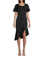 Ruiz Asymmetric Ruffled Minidress