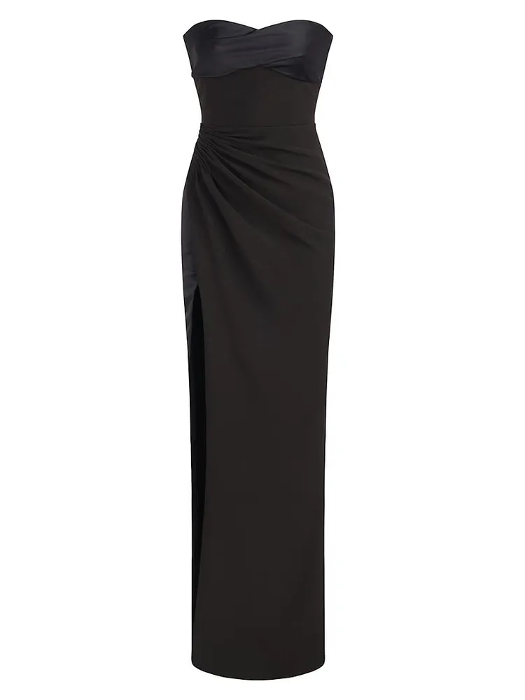 Esther Strapless Crepe & Satin Gown