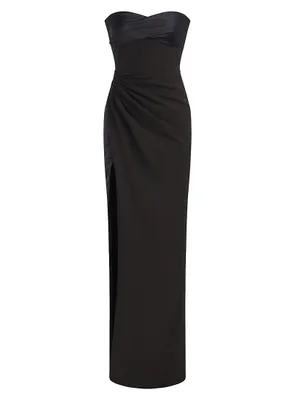 Esther Strapless Crepe & Satin Gown