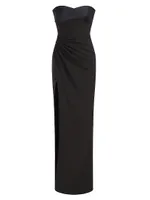 Esther Strapless Crepe & Satin Gown