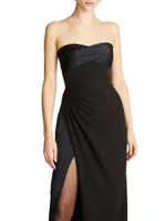 Esther Strapless Crepe & Satin Gown