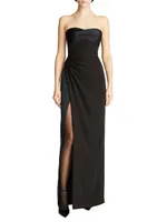 Esther Strapless Crepe & Satin Gown