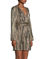 Riza Long-Sleeve Metallic Romper