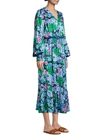 Loubella Floral Long-Sleeve Midi Dress