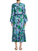 Loubella Floral Long-Sleeve Midi Dress