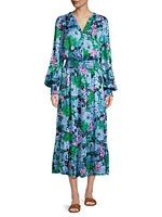 Loubella Floral Long-Sleeve Midi Dress