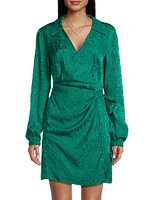 Nicolina Animal Jacquard Wrap Minidress