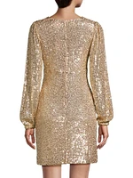 Reagan Sequin Long-Sleeve Minidress