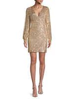 Reagan Sequin Long-Sleeve Minidress