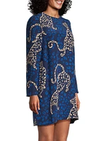 Tyra Leopard Silk Minidress