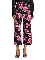 Alessia High-Rise Floral Wide Crop Jeans