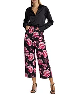 Alessia High-Rise Floral Wide Crop Jeans