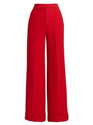 Deeda Silk & Wool Wide-Leg Pants