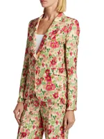 Floral Single-Breasted Blazer