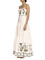 Lima Pacifico Embroidered Linen Maxi Dress
