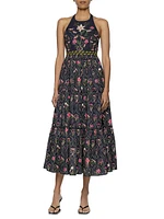 Consuelo Pacifico Cotton Halterneck Midi-Dress