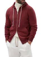 Cashmere Sweatshirt Style Cardigan With Hood