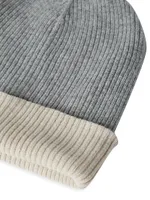 Cashmere Double Knit Ribbed Beanie