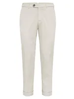 Garment-Dyed Italian Fit Trousers American Pima Comfort Cotton Gabardine