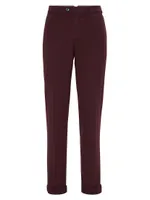 Garment-Dyed Italian Fit Trousers Twisted Cotton Gabardine