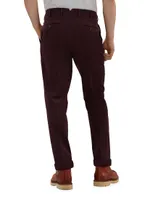 Garment-Dyed Italian Fit Trousers Twisted Cotton Gabardine