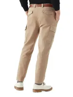 Garment-Dyed Leisure Fit Trousers American Pima Comfort Cotton Gabardine With Cargo Pockets