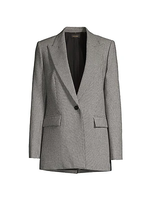 Hannah Houndstooth Wool-Blend Jacket