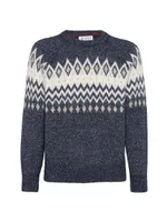 Flecked Icelandic Jacquard Sweater Alpaca, Cotton And Wool