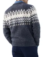 Flecked Icelandic Jacquard Sweater Alpaca, Cotton And Wool