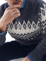Flecked Icelandic Jacquard Sweater Alpaca, Cotton And Wool