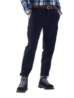 Virgin Wool Flannel Ergonomic Fit Trousers With Pleats, Cargo Pockets And Zipper Cuffs