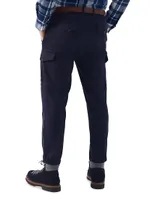 Virgin Wool Flannel Ergonomic Fit Trousers With Pleats, Cargo Pockets And Zipper Cuffs
