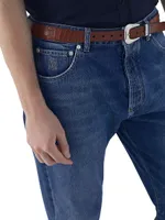 Denim Leisure Fit Five-Pocket Trousers