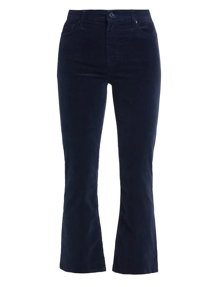 High-Rise Velvet Slim Kick-Flare Jeans