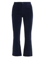 High-Rise Velvet Slim Kick-Flare Jeans