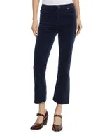 High-Rise Velvet Slim Kick-Flare Jeans