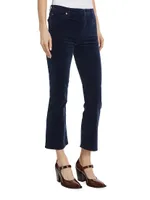 High-Rise Velvet Slim Kick-Flare Jeans