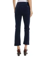 High-Rise Velvet Slim Kick-Flare Jeans