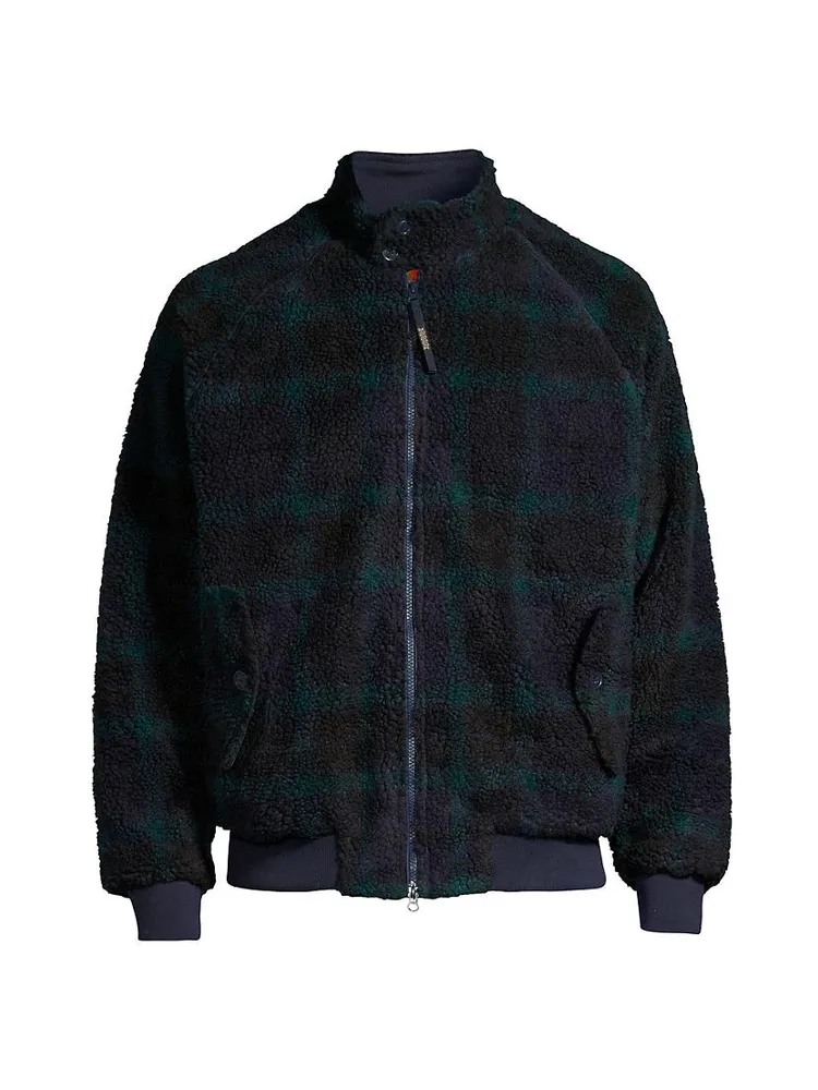 Sherpa Plaid Bomber Jacket