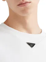 Oversized Cotton Sweatshirt With Triangle Logo