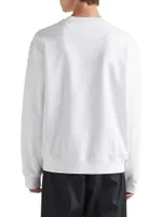 Oversized Cotton Sweatshirt With Triangle Logo