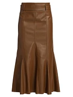 Uro Faux Leather Midi-Skirt