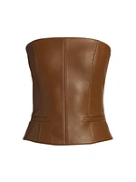 Uro Faux Leather Corset Top